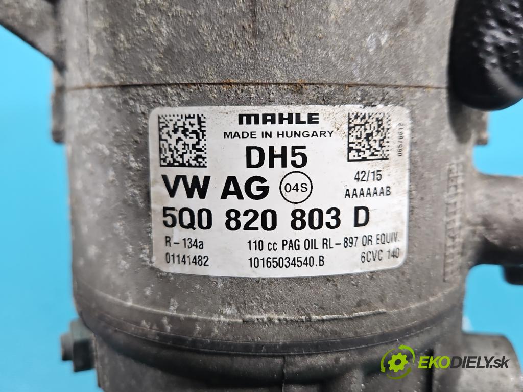 Skoda Octavia III 2013- 1.6 TDI 110 hp manual 81 kW 1598 cm3 5- Kompresor: klíma 5Q0820803D (Kompresor klimatizace)