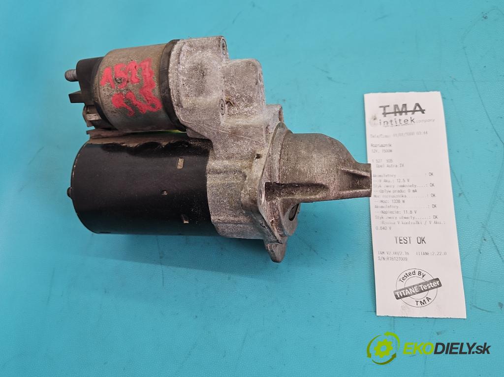 Opel Astra IV 2009-2015 1.4 16V 101 HP manual 74 kW 1398 cm3 5- štartér 0001107493 (Štartér)