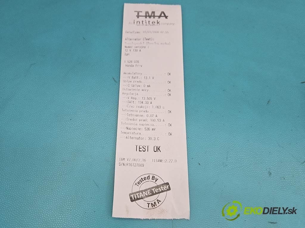 Honda Fr-v 2.2 i-CTDi 140 HP manual 103 kW 2204 cm3 5- Alternator 104210-3911 (Alternátor)