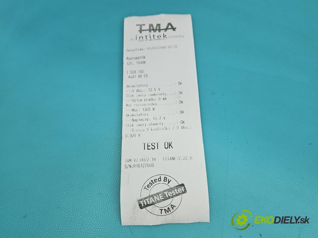 Audi A6 C5 1997-2004 1.8 T 150 HP manual 110 kW 1781 cm3 5- štartér  (Štartér)