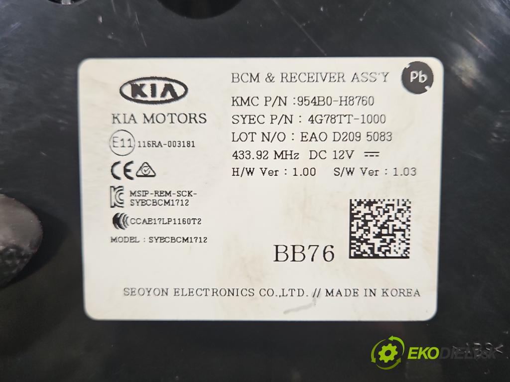 Kia Rio IV 2016-2023 1.2 16V 84KM manual 61.8 kW 1197 cm3 5- řídící jednotka komfortu 954B0-H8760