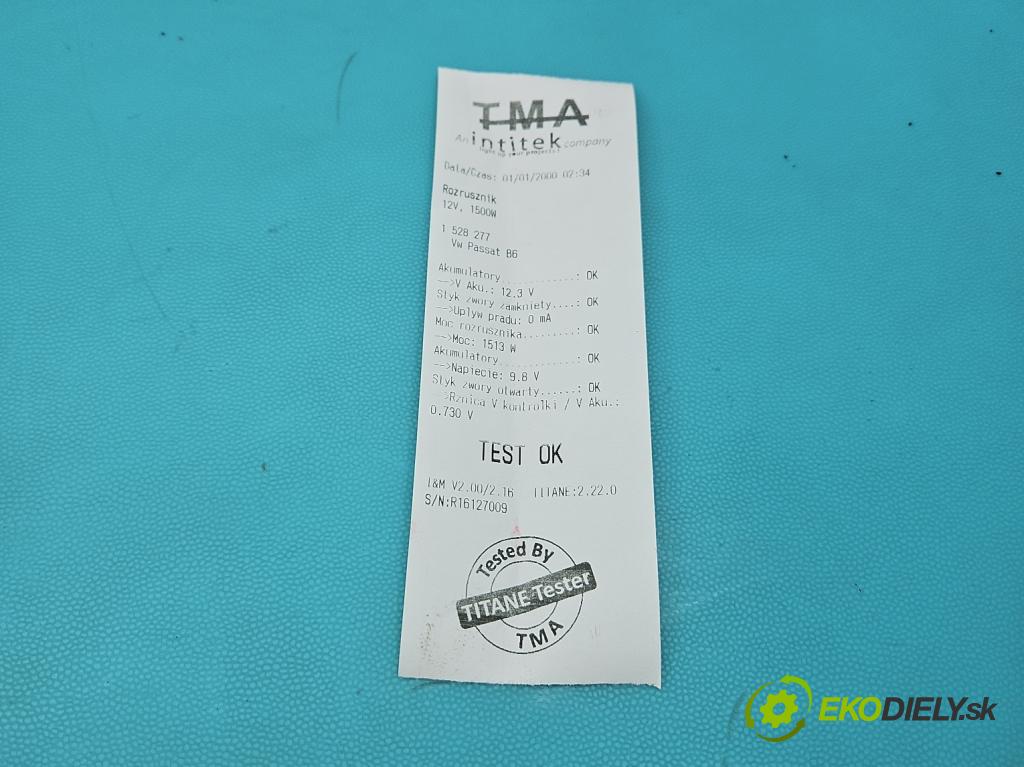 Vw Passat B6 2005-2010 1.9 TDI 105 HP manual 77 kW 1896 cm3 4- štartér  (Štartér)