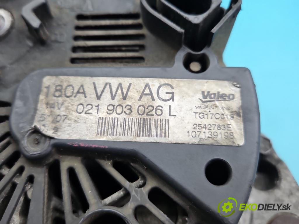 Vw Passat B6 2005-2010 1.9 TDI 105 HP manual 77 kW 1896 cm3 4- Alternator 021903026L (Alternátor)