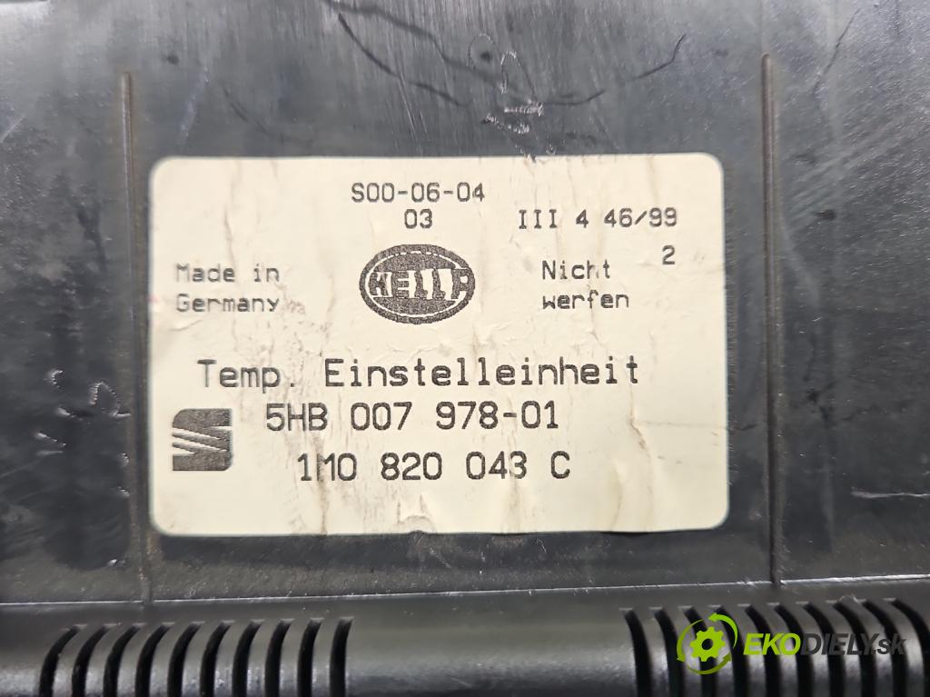 Seat Leon I 1999-2005 1.6 16v 105 HP manual 77 kW 1598 cm3 5- panel kúrenia 1M0820043C