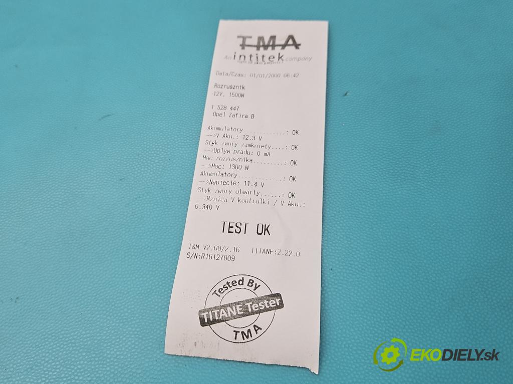 Opel Zafira B 2005-2014 1.9 CDTI 120 hp manual 88 kW 1910 cm3 5- startér:  (Startér)