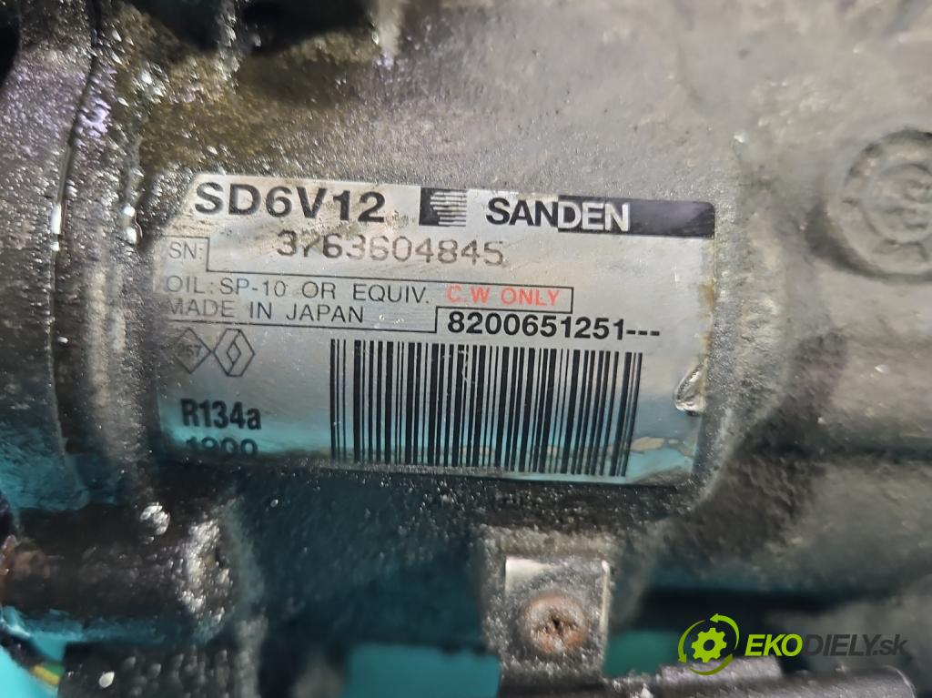 Renault Clio III 2005-2012 1.5 dci 68 hp manual 50 kW 1461 cm3 5- Kompresor: klíma 8200651251 (Kompresor klimatizace)