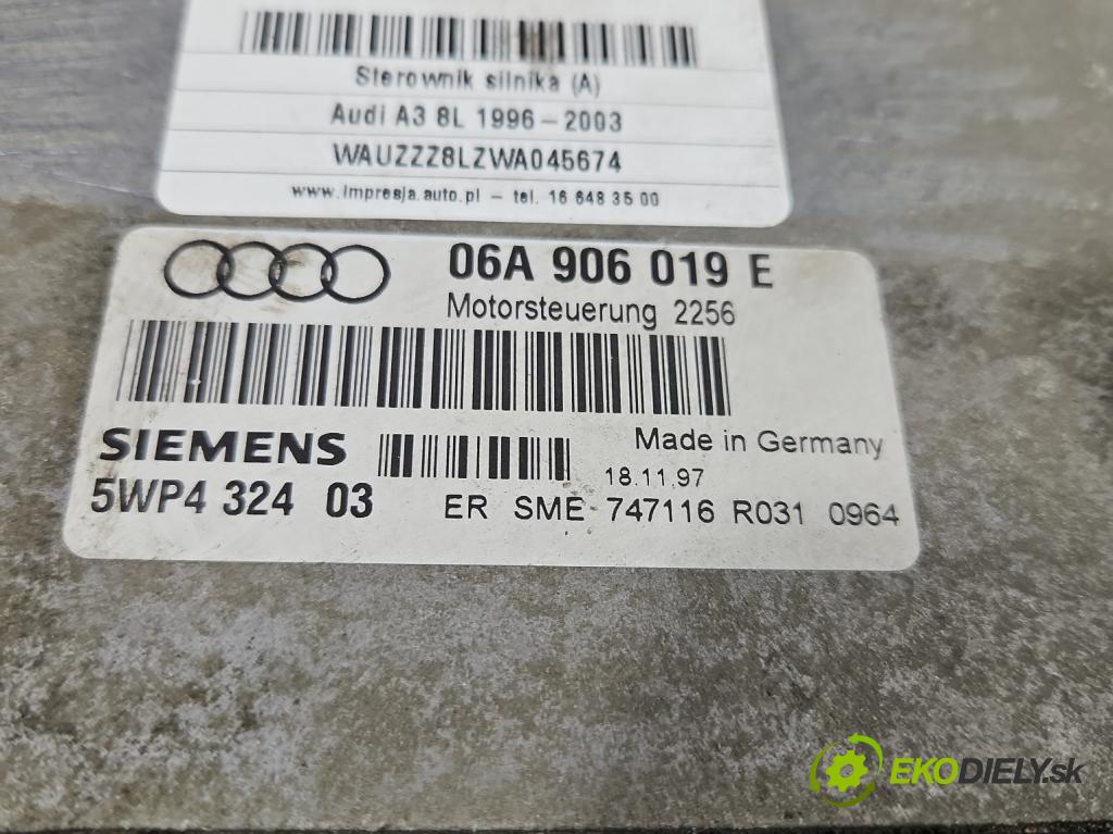 Audi A3 8L 1996-2003 1.6 sr 101 HP manual 74 kW 1595 cm3 3- riadiaca jednotka motora 06A906019E