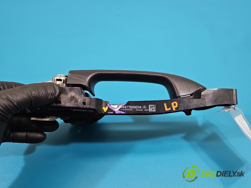Mercedes Vito W447 2014- 1.75 cdi 102 HP manual 75 kW 1750 cm3 5- rukoväť predné ľavé mimo: A4477600034 (Kľučka dverí vonkajšia predná ľavá)