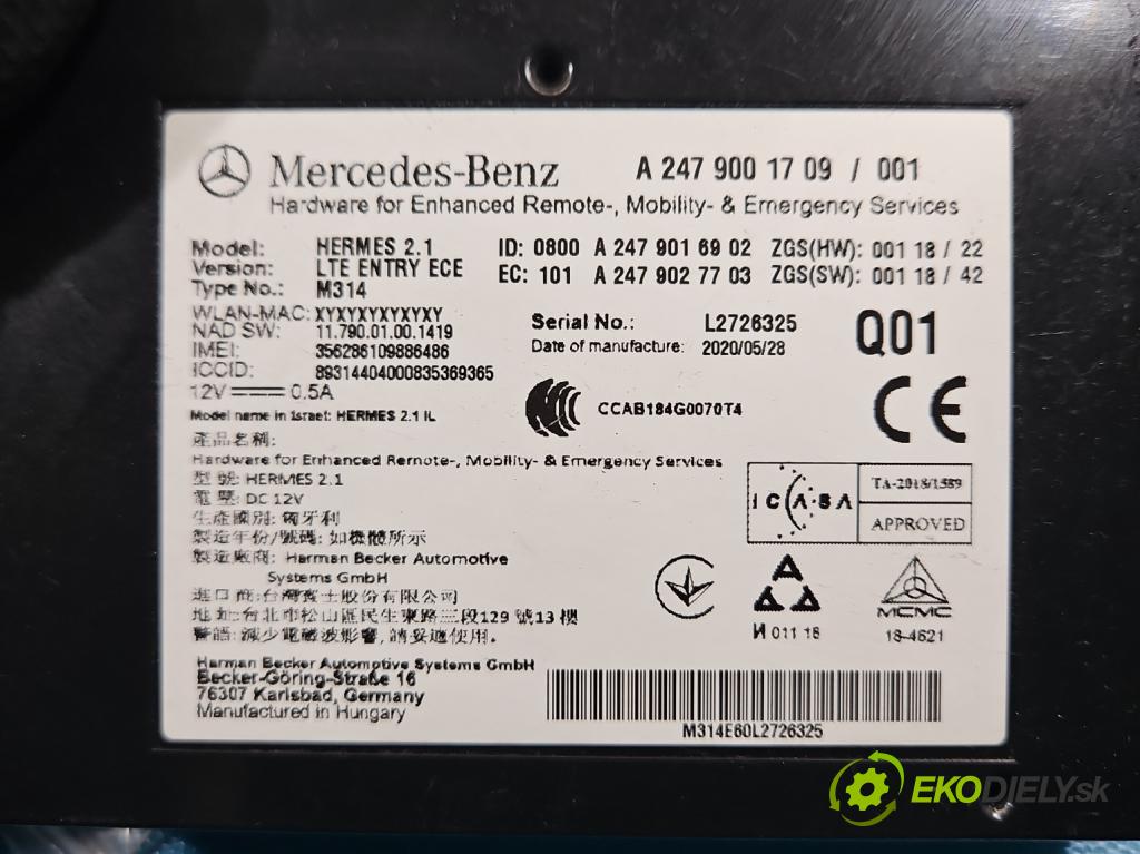 Mercedes Vito W447 2014- 1.75 cdi 102 hp manual 75 kW 1750 cm3 5- řídící jednotka A2479001709