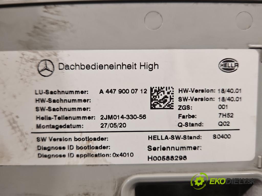 Mercedes Vito W447 2014- 1.75 cdi 102 HP manual 75 kW 1750 cm3 5- svetlo / reflektor interiéra A4479000712