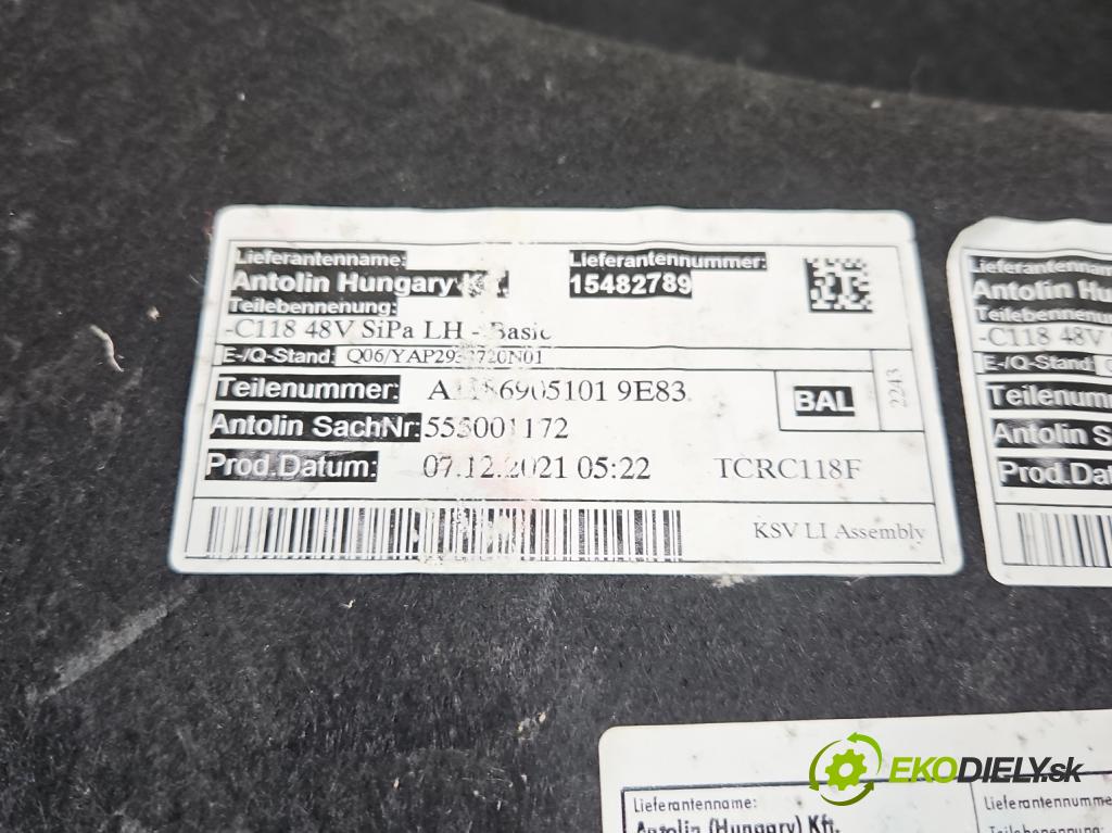 Mercedes CLA C118/X118 2019-2025 1.3b: 163 HP automatic 120 kW 1300 cm3 4- Čalounictví: kufra: ľavé A1186905101