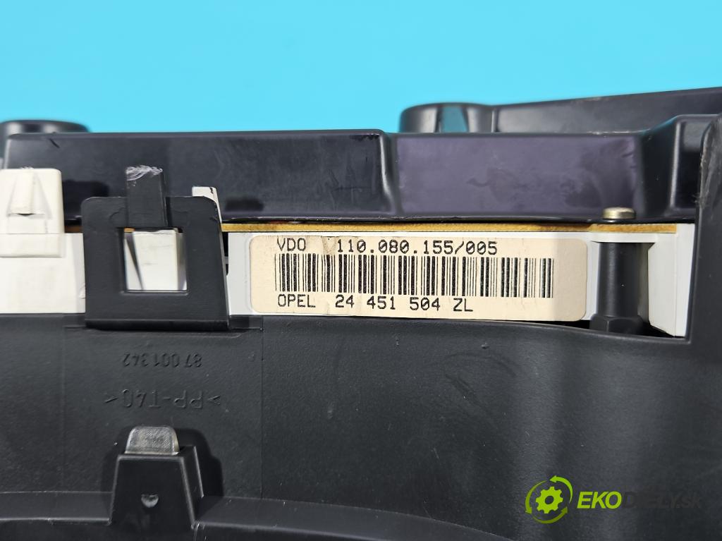 Opel Astra II 1998-2009 1.6 16v 101 HP manual 74 kW 1598 cm3 5- prístrojovka/ budíky 24451504ZL (Prístrojová doska)