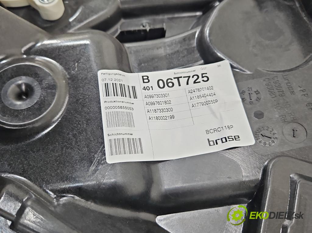 Mercedes CLA C118/X118 2019-2025 1.3b: 163 HP automatic 120 kW 1300 cm3 4- mechanizmus okna zadné pravý