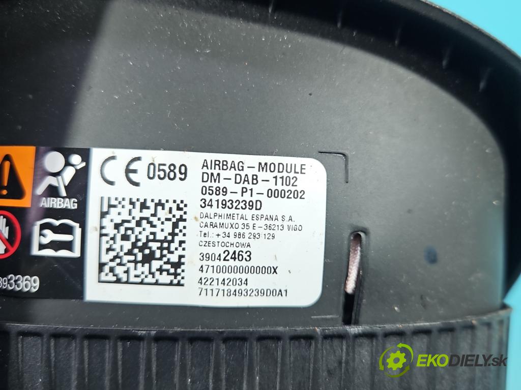 Opel Astra V  2015-2022 1.4 T 125 HP manual 92 kW 1399 cm3 5- airbag vzduch: Řidiči: 34210358C (Airbag)