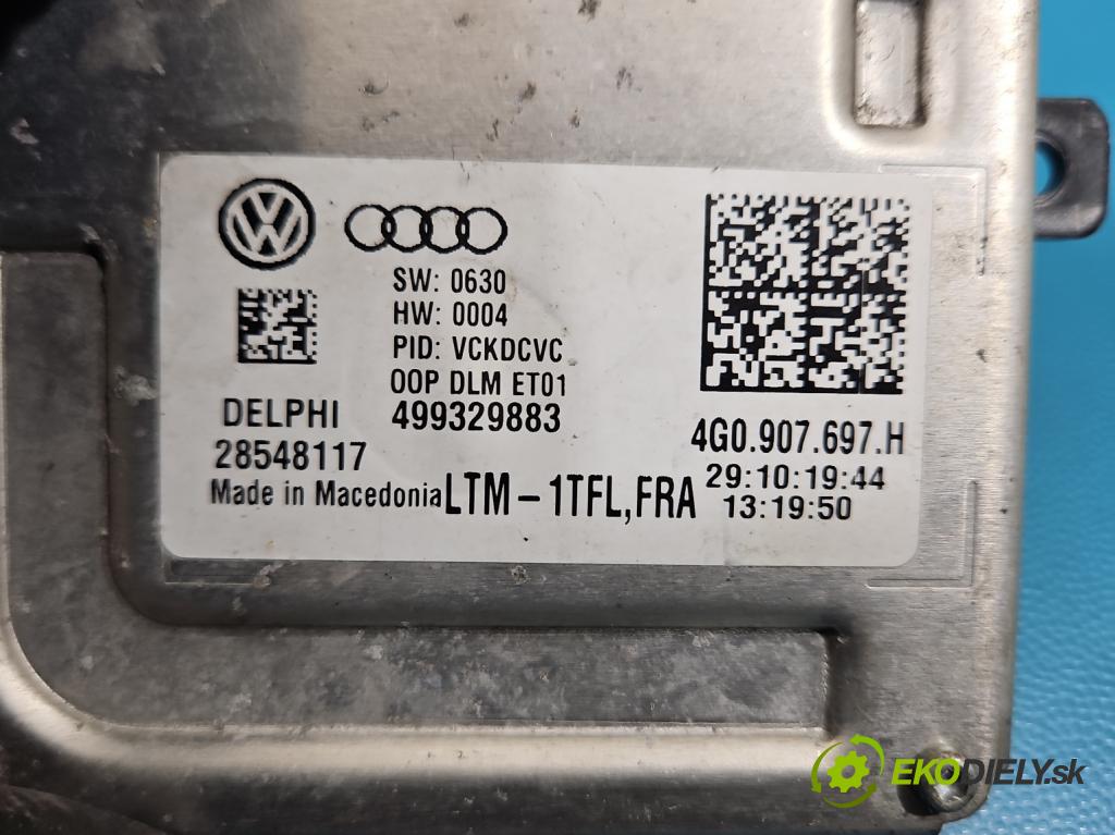 Audi A6 C7 2011-2018 3.0 TDI 204 HP automatic 150 kW 2967 cm3 5- střídač: xenon 4G0907697H (Riadiaca jednotka xenónu)