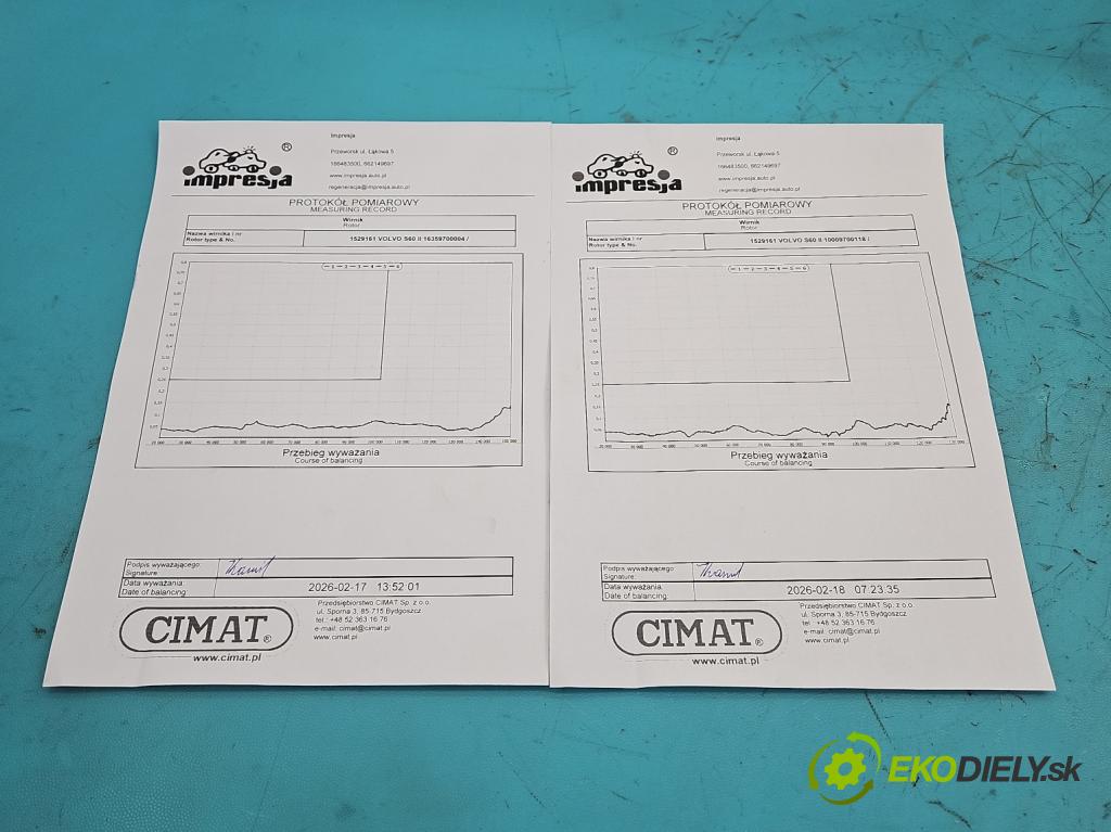 Volvo S60 II 2010-2018 2.0 D4 181KM automatic 133 kW 1969 cm3 4- Turbodmychadlo repasováno 16359700004