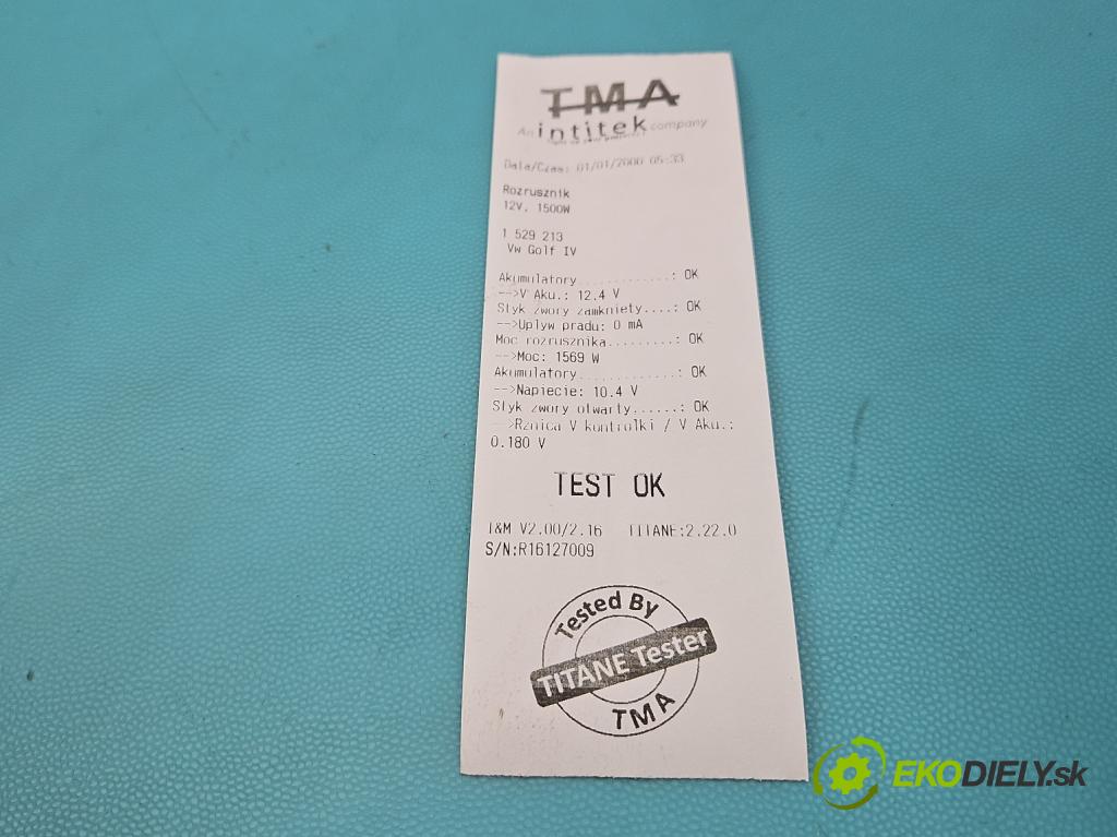 Vw Golf IV 1997-2003 1.9 TDI 110 hp manual 81 kW 1896 cm3 5- startér: 0986017460 (Startér)