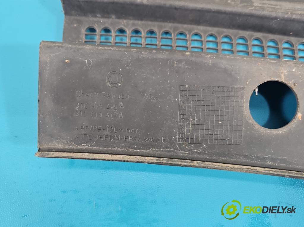 Skoda Superb II 2008-2015 2.0 TDI 170 hp automatic 125 kW 1968 cm3 5- torpédo 3T0819416A (Plast pod čelním sklem)