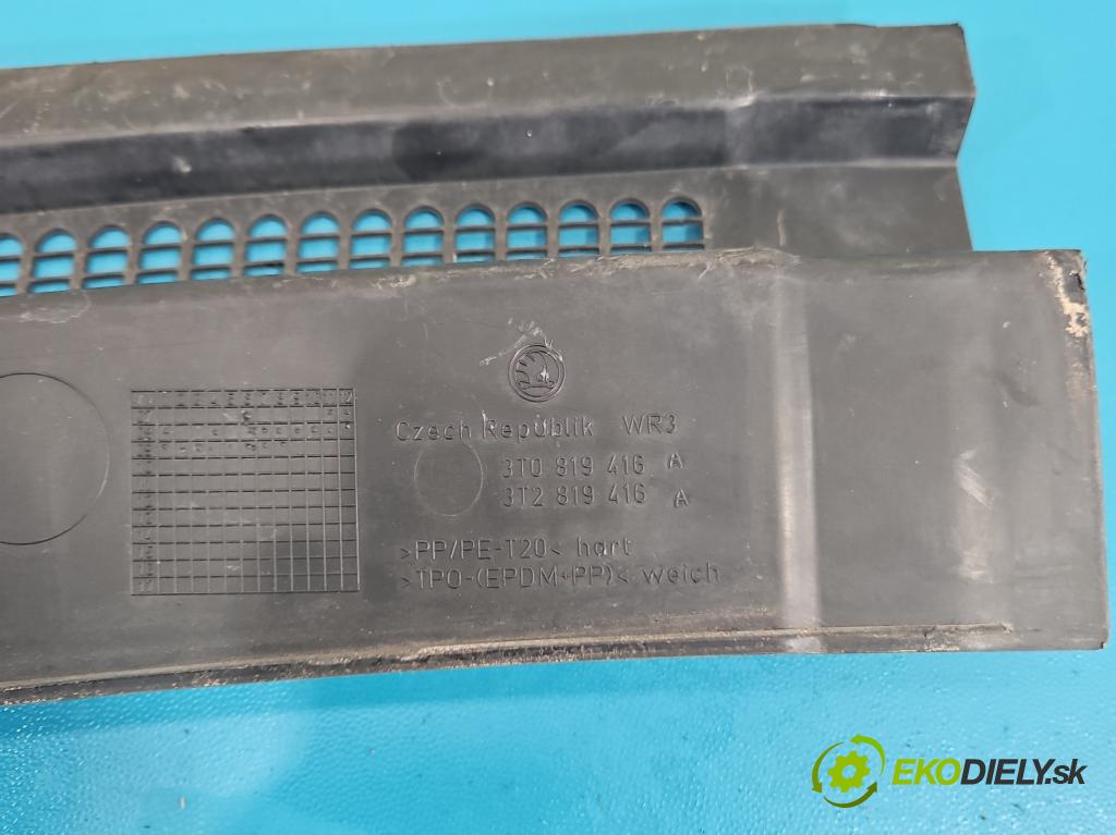 Skoda Superb II 2008-2015 2.0 TDI 170 hp automatic 125 kW 1968 cm3 5- torpédo 3T0819416A (Plast pod čelním sklem)