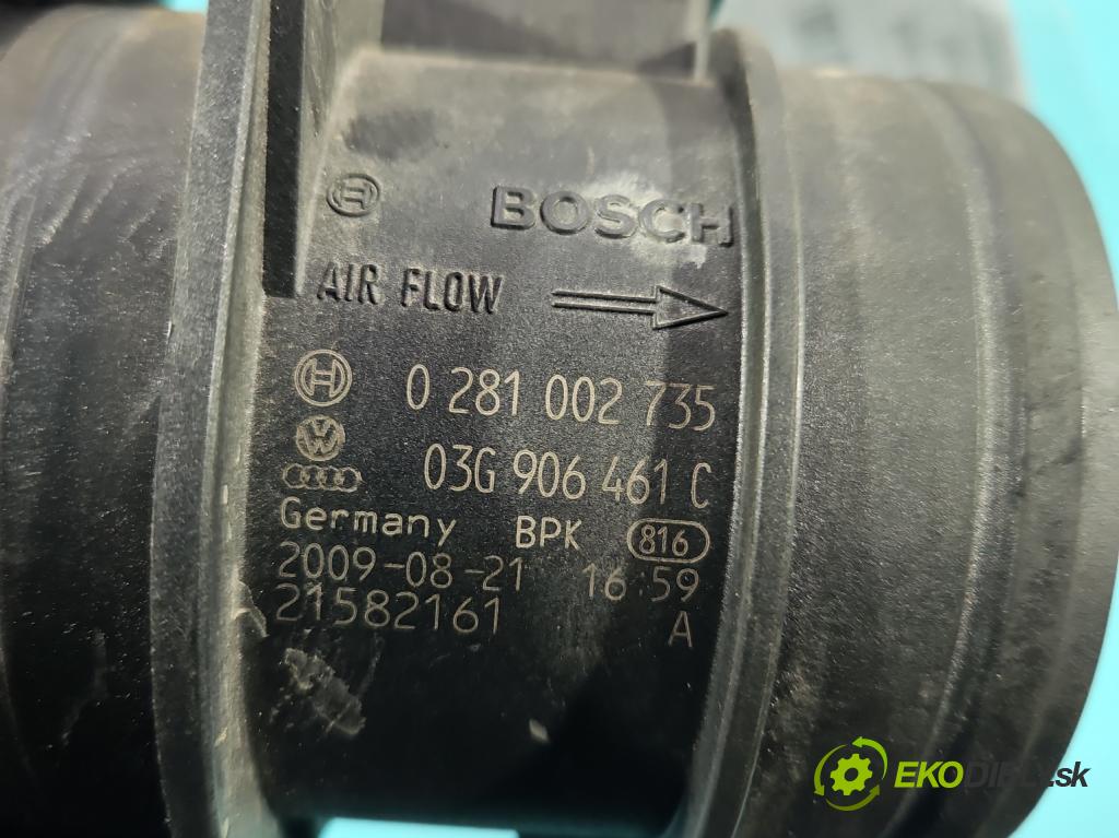 Skoda Superb II 2008-2015 2.0 TDI 170 HP automatic 125 kW 1968 cm3 5- průtokoměr: 0281002735 (Váha vzduchu)