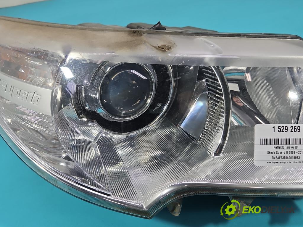 Skoda Superb II 2008-2015 2.0 TDI 170 hp automatic 125 kW 1968 cm3 5- světlo pravý 3T1941018E (Pravé přední světlo)