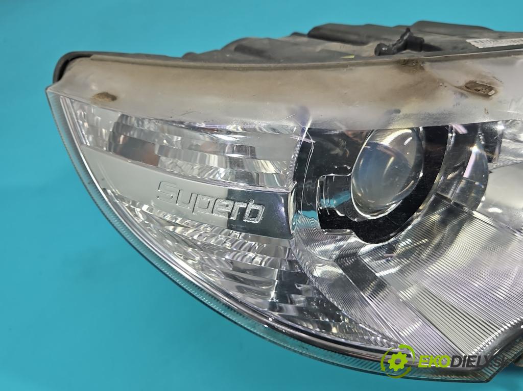 Skoda Superb II 2008-2015 2.0 TDI 170 hp automatic 125 kW 1968 cm3 5- světlo pravý 3T1941018E (Pravé přední světlo)