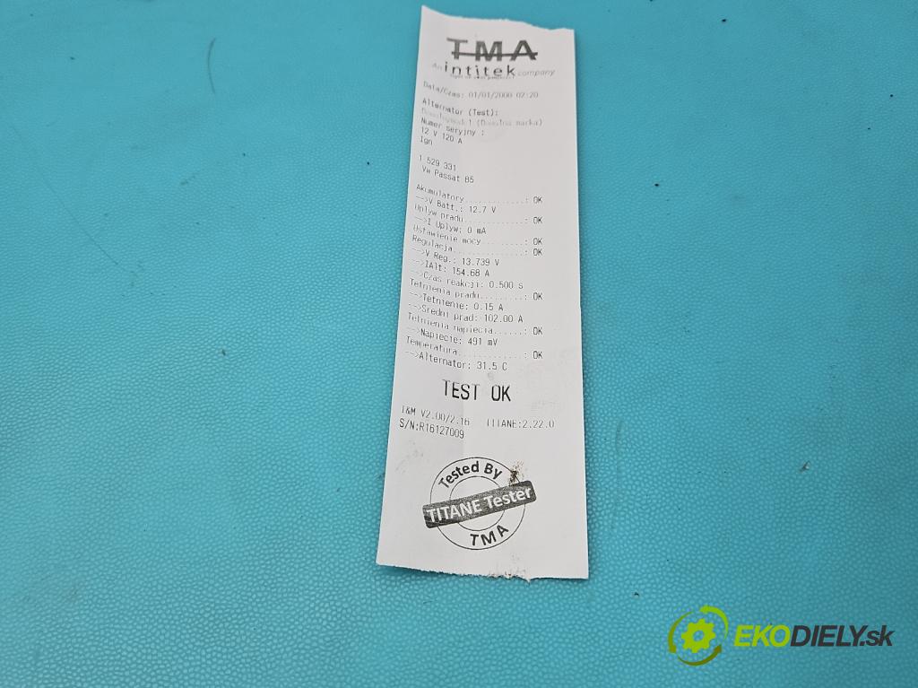 Vw Passat B5 1995-2005 1.9 TDI 131 HP manual 96 kW 1896 cm3 5- Alternator 028903031A (Alternátor)