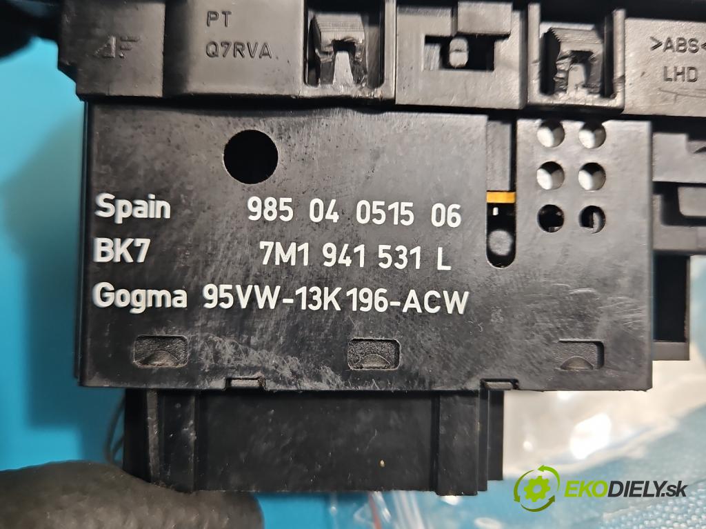 Vw Sharan I 1995-2010 1.9 TDI 110 HP manual 81 kW 1896 cm3 5- prepínač světla: na doska: 7M1941531L