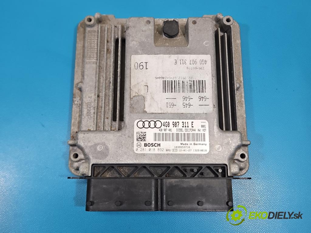 Audi A6 C7 2011-2018 3.0 TDI 204 HP automatic 150 kW 2967 cm3 5- riadiaca jednotka motora 4G0907401