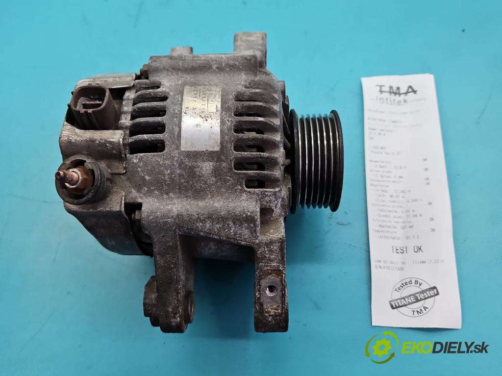 Toyota Yaris II 2005-2011 1.0 vvti 69KM manual 51 kW 998 cm3 3- Alternator  (Alternátor)