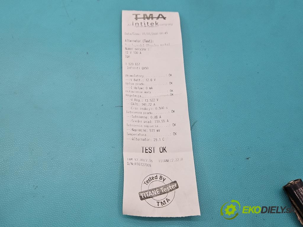 Infiniti QX50 2013-2015 3.7 V6 320KM automatic 235 kW 3696 cm3 5- Alternator 231003FY1A (Alternátor)