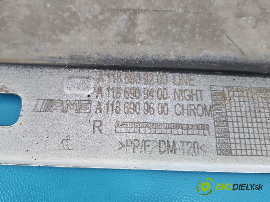 Mercedes CLA C118/X118 2019-2025 1.3b: 163 HP automatic 120 kW 1300 cm3 4- lišta práh: pravé A1186909200 (Lišta prahová)