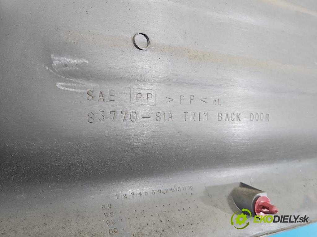 Suzuki JIMNY III 1998-2018 1.3 16V VVT 80 hp manual 59 kW 1298 cm3 3- Tapacír: kufrových dveří 83770-81A