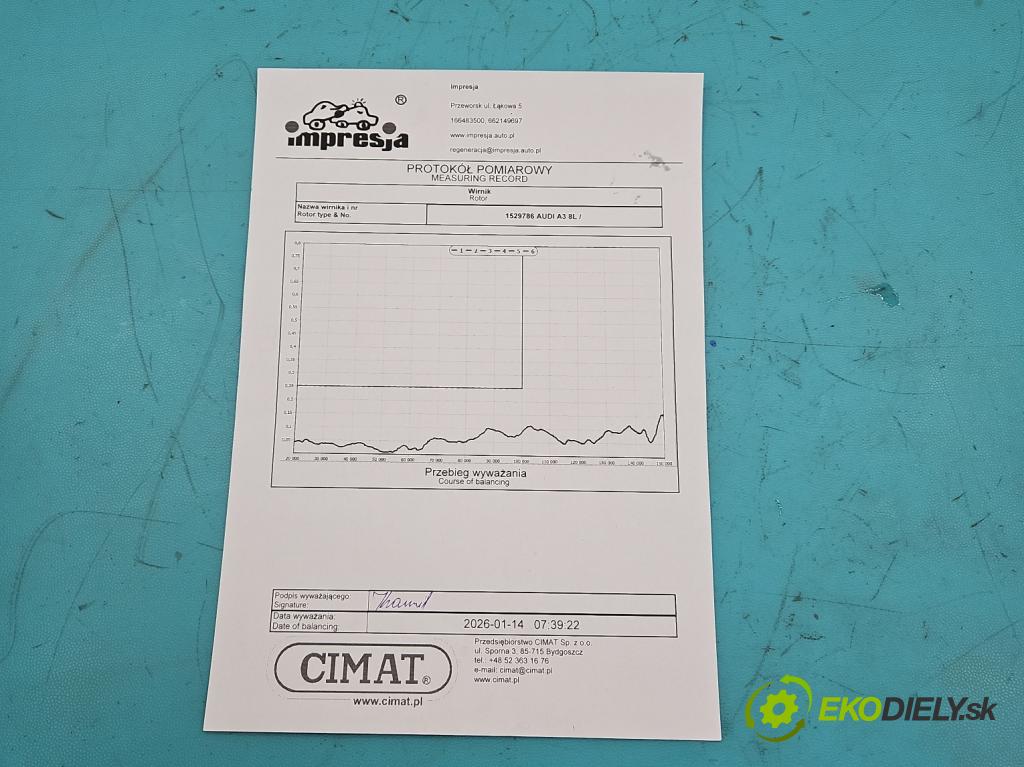 Audi A3 8L 1996-2003 1.8 T 150 hp automatic 110 kW 1781 cm3 3- Turbodmychadlo repasováno K03-035