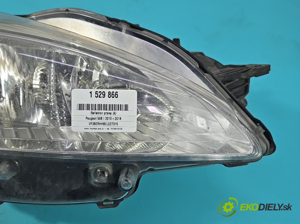Peugeot 508 I 2010-2018 2.0 HDI 163 HP manual 120 kW 1997 cm3 5- Reflektor: pravý 9678393080 (Svetlo predné pravé)