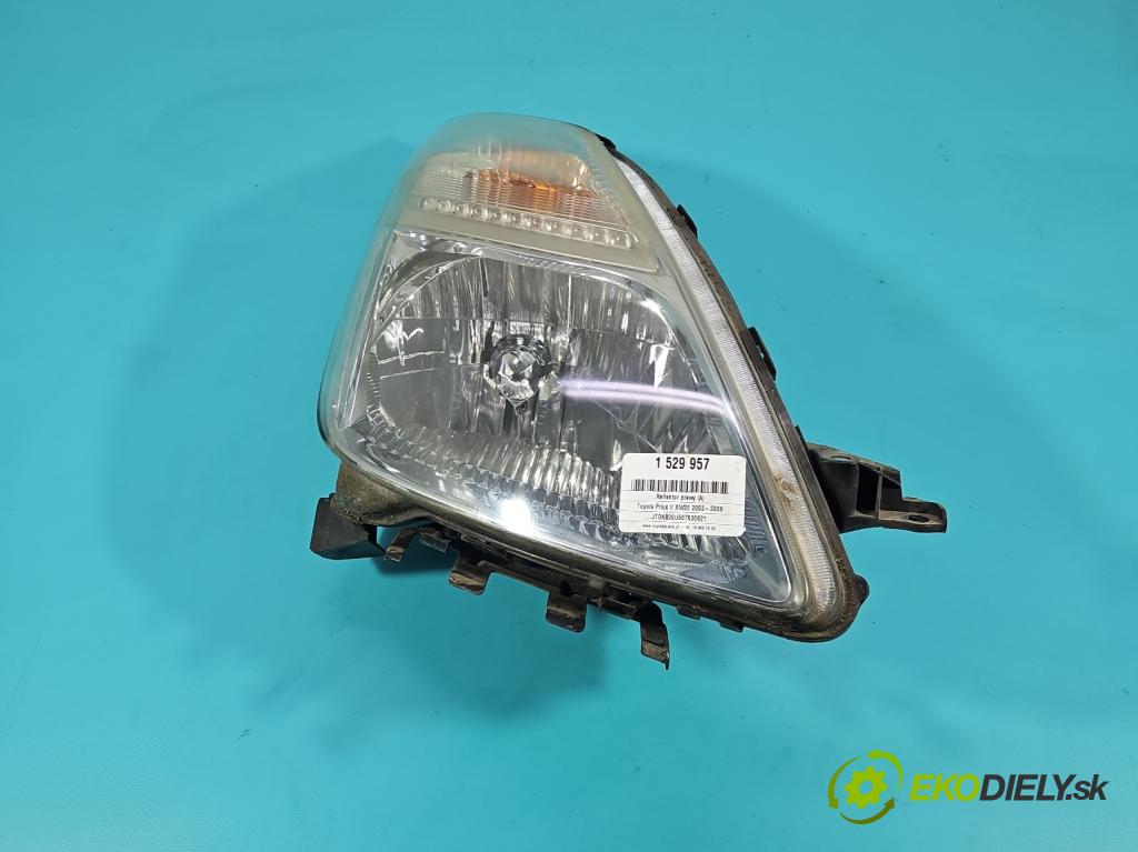 Toyota Prius II XW20 2003-2009 1.5b: 77 hp automatic 57 kW 1497 cm3 5- světlo pravý  (Pravé přední světlo)
