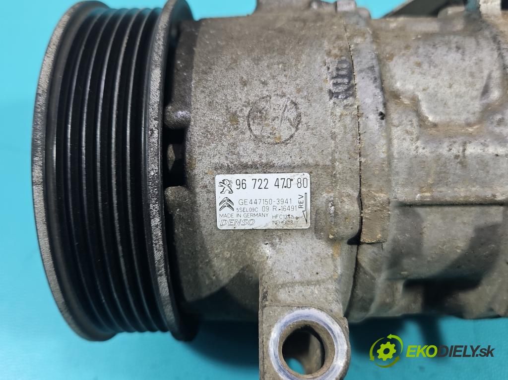 Citroen C3 II 2009-2016 1.2 Pure Tech: 82 HP manual 60 kW 1199 cm3 5- Kompresor: klimatizácie 9672247080 (Kompresor klimatizácie)