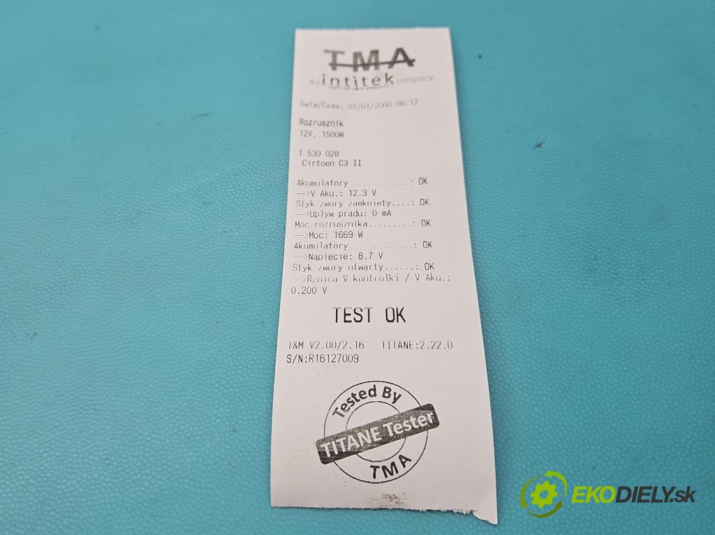 Citroen C3 II 2009-2016 1.2 Pure Tech 82 hp manual 60 kW 1199 cm3 5- startér: 9671530880-02 (Startér)