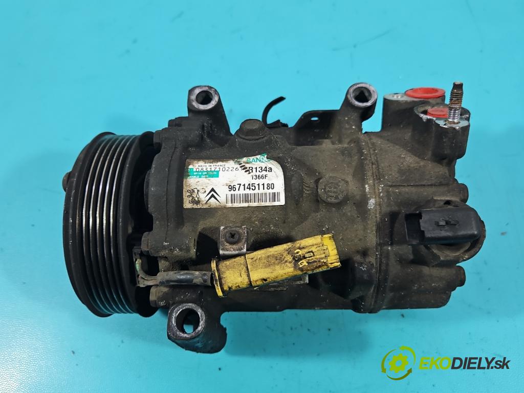 Peugeot 508 I 2010-2018 2.0 HDI 163 HP manual 120 kW 1997 cm3 5- Kompresor: klimatizácie 9671451180 (Kompresor klimatizácie)