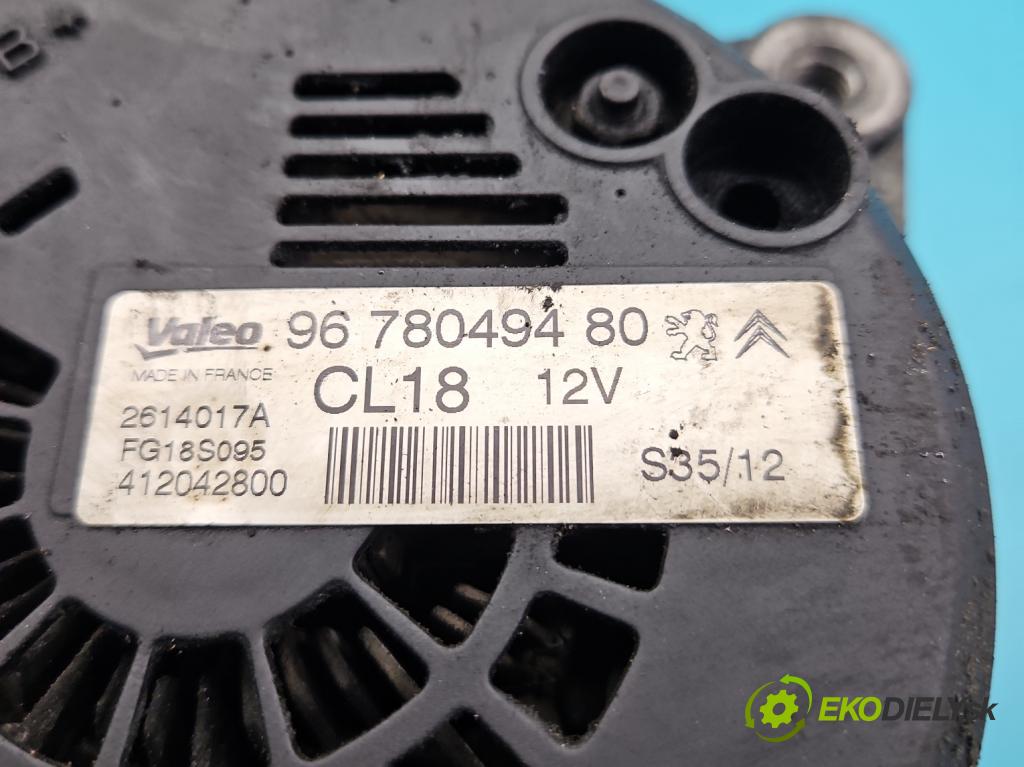 Peugeot 508 I 2010-2018 2.0 HDI 163 hp manual 120 kW 1997 cm3 5- Alternator 9678049480 (Alternátor)