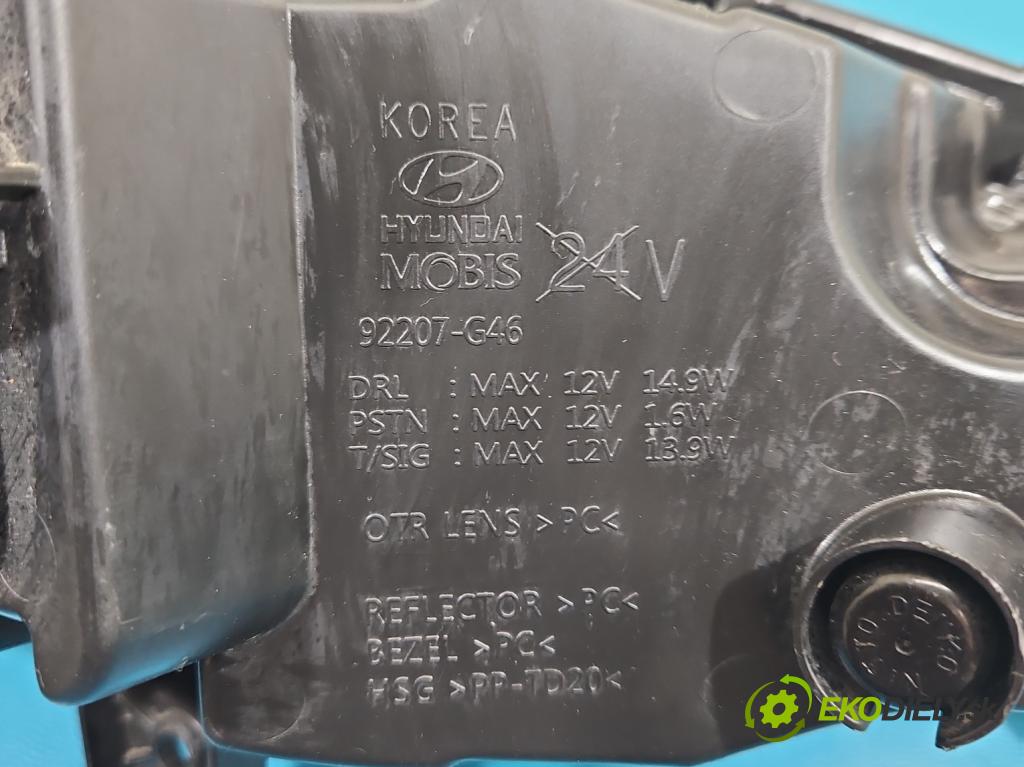 Hyundai I30 III 2016- 1.5 DPI 16V 110 hp manual 80.9 kW 1498 cm3 5- Světlo provozu denně levé 92207G4600