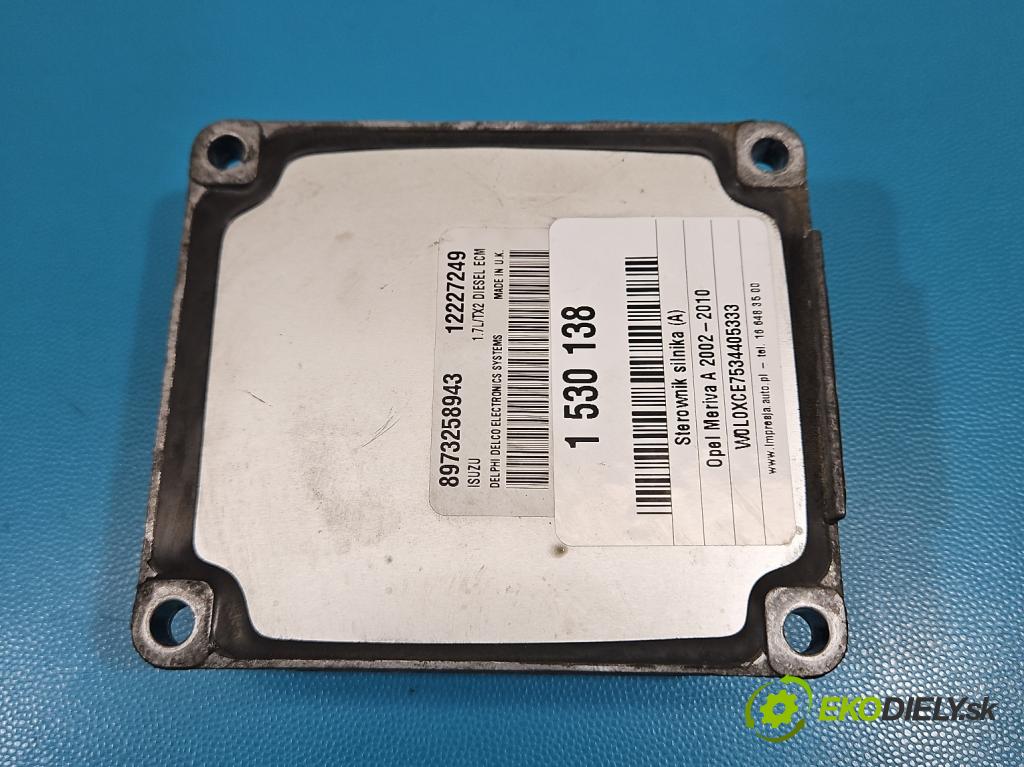 Opel Meriva A 2002-2010 1.7 dti 75 HP manual 55 kW 1686 cm3 5- riadiaca jednotka motora 12227249