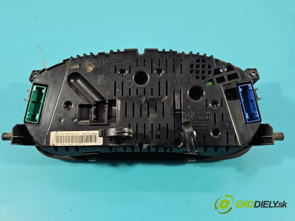 Vw Transporter T4 1990-2003 2.5 TDI 88 HP manual 65 kW 2461 cm3 5- prístrojovka/ budíky 7D0920803B (Prístrojová doska)