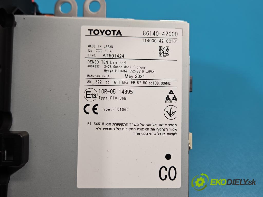 Toyota Rav4 V 2018- 2.5 hybrid 178HP: automatic 131 kW 2487 cm3 5- Radio originál 86140-42C00
