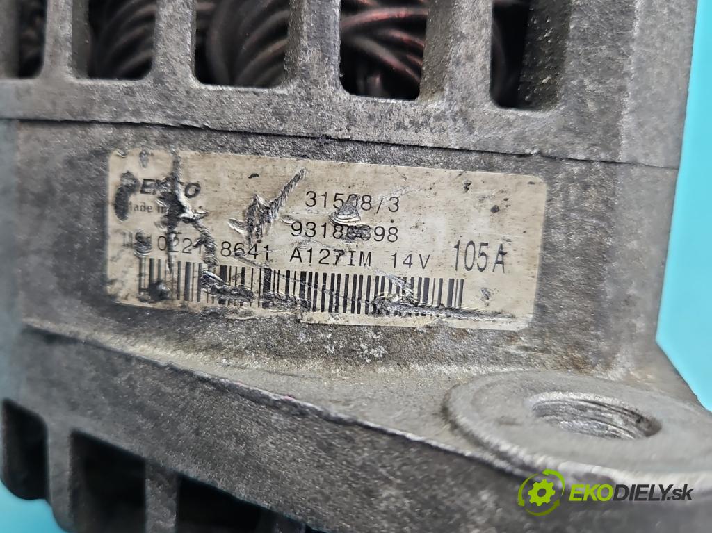 Opel Signum 1.9 cdti 120 HP manual 88 kW 1910 cm3 5- Alternator 93180098 (Alternátor)