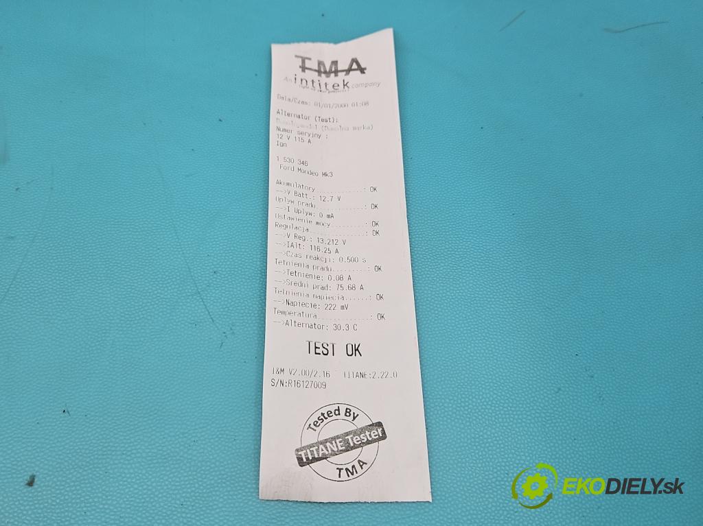 Ford Mondeo Mk3 2000-2007 2.0 TDDI 116 HP manual 85 kW 1998 cm3 4- Alternator 1S7TBE (Alternátor)