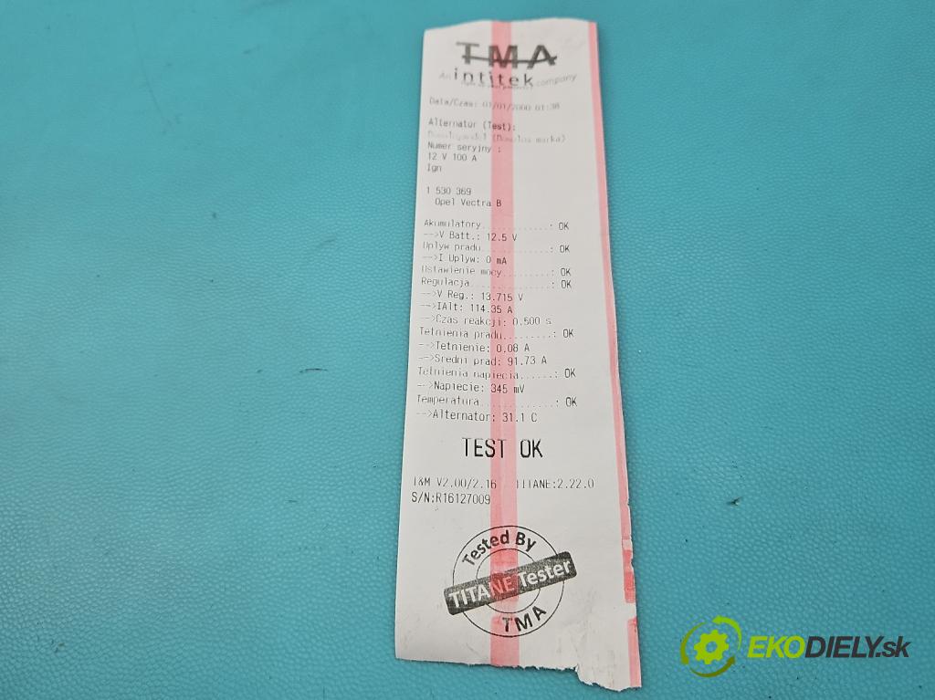 Opel Vectra B 1995-2002 2.0 dti 101 HP manual 74 kW 1995 cm3 4- Alternator 0123500008 (Alternátor)