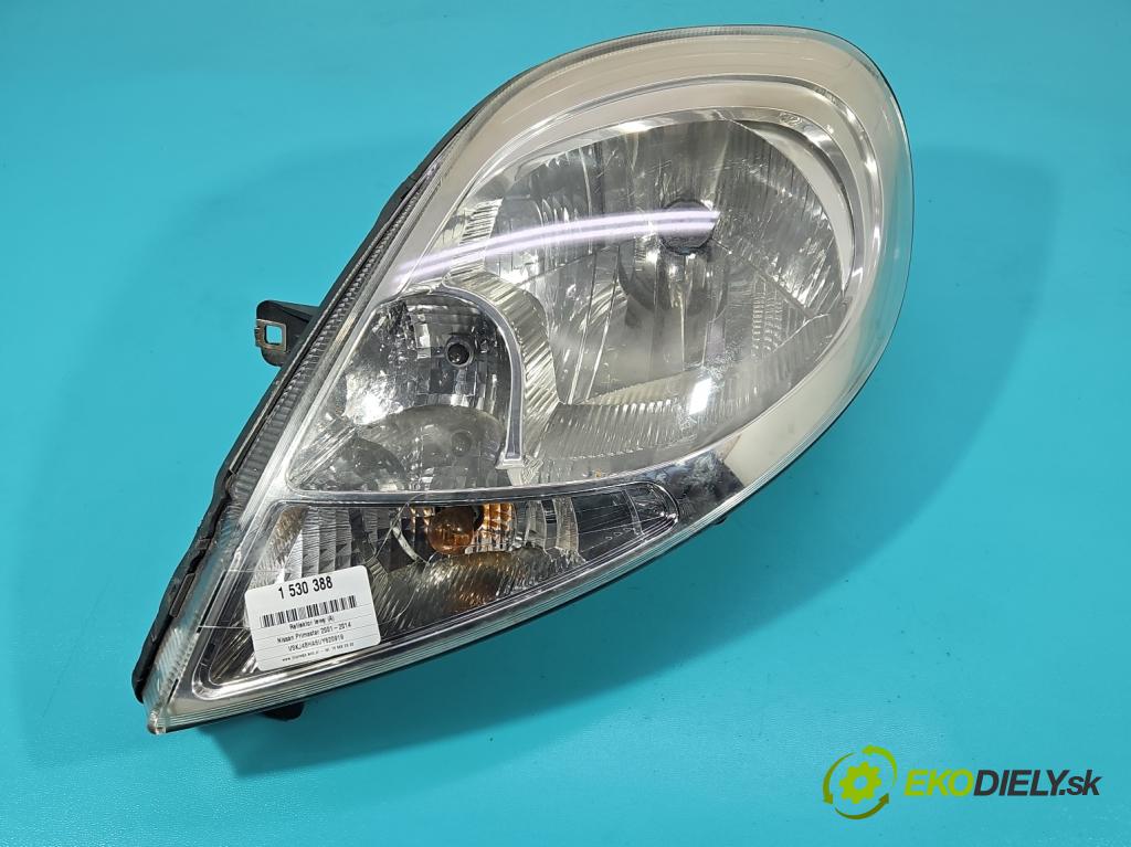Nissan Primastar 2001-2014 2.0 dci 114 HP manual 84 kW 1995 cm3 5- Reflektor: ľavý  (Kľučka dverí ostatné)