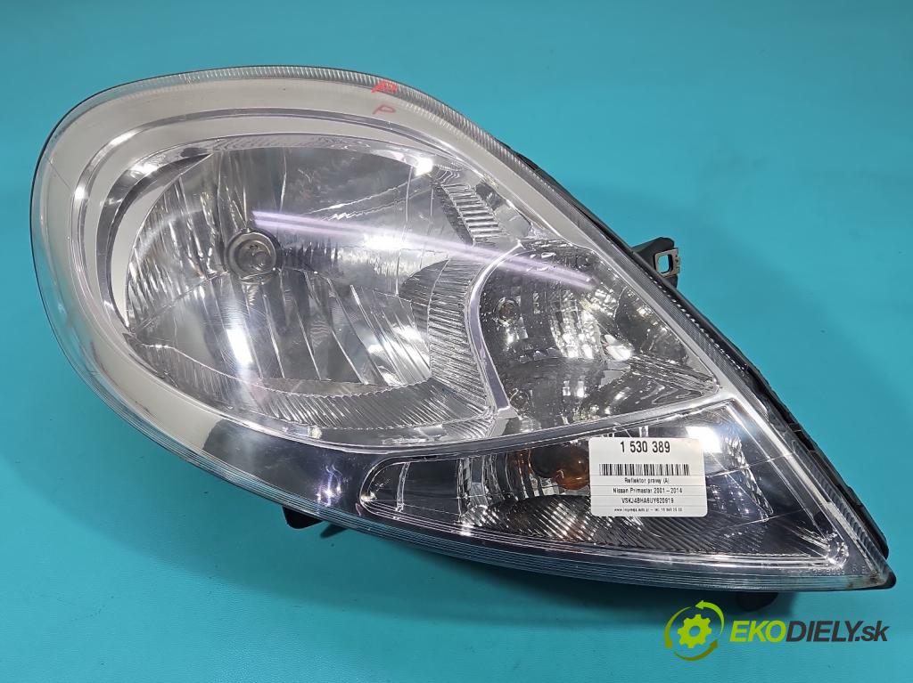 Nissan Primastar 2001-2014 2.0 dci 114 HP manual 84 kW 1995 cm3 5- Reflektor: pravý  (Svetlo predné pravé)