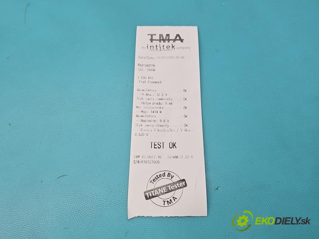 Fiat Freemont 2.0 JTD 170 hp automatic 125 kW 1956 cm3 5- startér: 56029591AB (Startér)